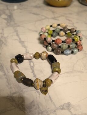 Paper Bead Bracelet Stack